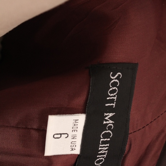 1990's Scott McClintock Espresso Satin Mermaid Cut Evening Gown Prom Dress - Picture 4 of 4